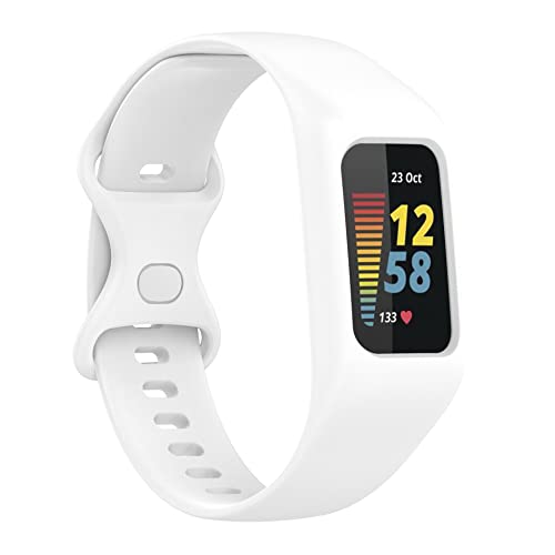 Silikon Sportarmband kompatibel mit Fitbit Charge 5 Band mit Hülle für weiches Silikonarmband mit bruchsicherem Schutz für Charge 5/Charge 4/Charge 3 Advanced Fitness Tracker von 通用