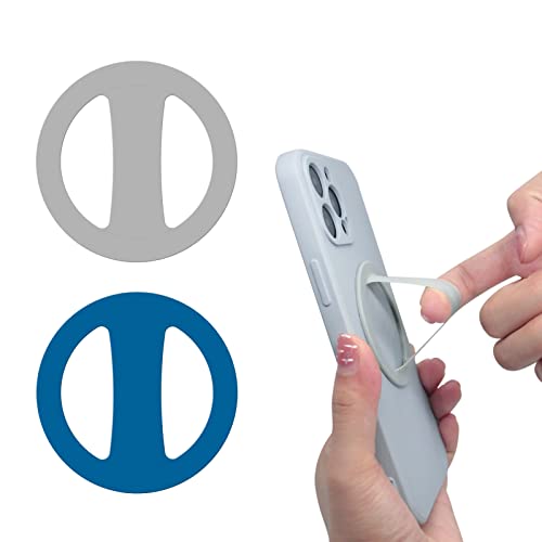 Yingmore Silikon Handy Fingerhalter, Handy-Halterung für die Hand, Universal Fingerschlaufe für iPhone, Samsung-Smartphones (Grau/Blau), 2St von 通用