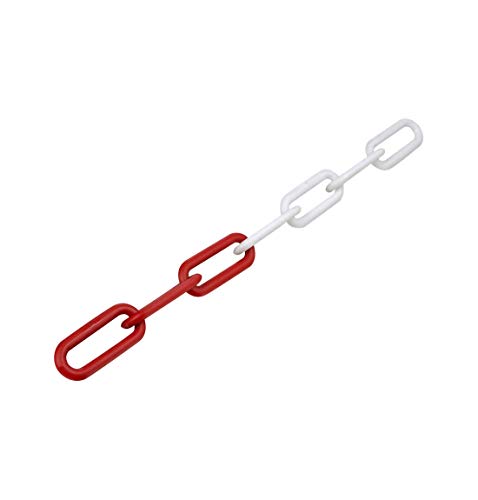 Gliederkette aus Kunststoff, stabile Absperrkette, rot-weiß, 50 m, Ø 8 mm von 0
