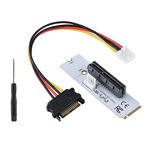 Ngff zu PCI-e 4X Adapter, Convinent Differential Line M.2 zu PCI-e Adapter für Miner Mining(Whiteboard mit SATA-Kabel) von 01 02 015
