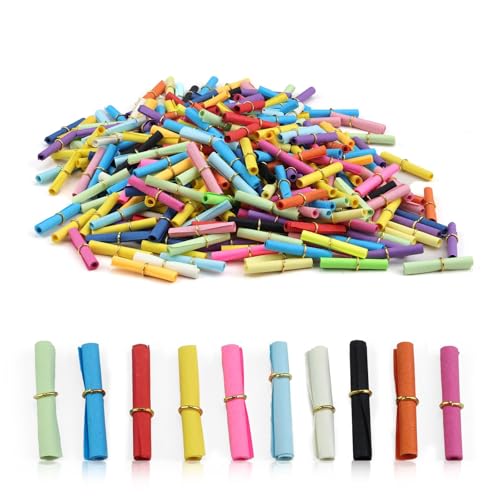 0XBIT Nachricht Kapsel, 350 Stück Kleine Karten Zum Beschriften, Zufällige Farben, Tombola Lose mit Mini-Metallring, für Papierrollen, Memos, DIY-Geschenke, Lotterieziehungen von 0XBIT