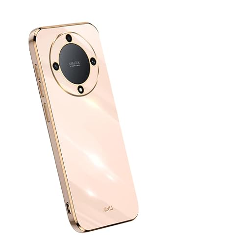 PEIYE Hülle für Honor X9a / Magic5 Lite 5G (Magic 5 Lite 5G), TPU Silikon Schutzhülle Mit Galvanisierte goldene Rand -rosa von 1