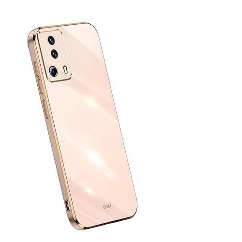 PEIYE Hülle für Xiaomi 13 Lite (Mi 13 Lite), TPU Silikon Schutzhülle Mit Galvanisierte goldene Rand -rosa von 1