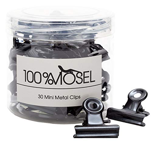 100% Mosel Mini Metallklammern, 30 Stück, in Schwarz, edle Bulldog Clips aus Metall, elegante Papierklammern, Organizer für Akten, Büro & Küche, hübsche Verpackung für Geschenke 100% Mosel Mini Metallklammern, 30 Stück, in Schwarz, edle Bulldog Clips aus Metall, elegante Papierklammern, Organizer für Akten, Büro & Küche, hübsche Verpackung für Geschenke von 100%Mosel
