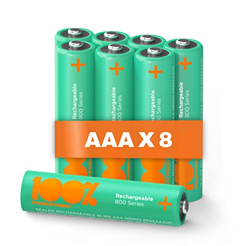 Solar Akku AAA | 8 Stück AAA Akku für Solarlampen NiMH 1,2 Volt (1,2V) | wiederaufladbare Batterien AAA für Solarleuchten, 650mAh von 100% PeakPower