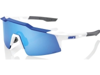 100% Brille 100% SPEEDCRAFT SL Matte White/Metallic Blue - HiPER Blue Multilayer Mirror Lens (LT 15% Blue Multilayer Mirror Lens + LT 93% Clear Lens) (NEW 2021) von 100%
