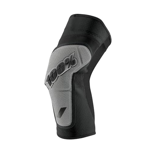 100% PROTECCIONES Unisex-Erwachsene Ridecamp Knee Guards XL Kniebandage, Schwarz/Grau (Mehrfarbig) von 100%