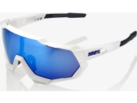 100% SPEEDTRAP Matte White - HiPER Blue Multilayer Mirror Lens (LT 13% Blue Multilayer Mirror Lens + LT 93% Clear Lens) (NEW 2021) von 100%