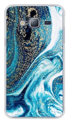 1001 coques Schutzhülle aus Silikon, bedruckt, kompatibel mit Samsung Galaxy J3 2016, Marmor, Blau mit Glitzer 1001 coques Schutzhülle aus Silikon, bedruckt, kompatibel mit Samsung Galaxy J3 2016, Marmor, Blau mit Glitzer von 1001 coques