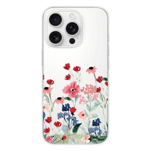 Schutzhülle aus Silikon, bedruckt, kompatibel mit Apple iPhone 16 Pro, Frühling mit Blumen Schutzhülle aus Silikon, bedruckt, kompatibel mit Apple iPhone 16 Pro, Frühling mit Blumen von 1001 coques