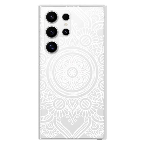 1001coques Schutzhülle für Samsung Galaxy S24 Ultra, Mandala-Design, weiß, bedruckt in Frankreich, weiche Silikonhülle 1001coques Schutzhülle für Samsung Galaxy S24 Ultra, Mandala-Design, weiß, bedruckt in Frankreich, weiche Silikonhülle von 1001coques