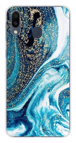 Schutzhülle für Samsung Galaxy M20, Silikon, bedruckt, Marmor, Blau mit Glitzer Schutzhülle für Samsung Galaxy M20, Silikon, bedruckt, Marmor, Blau mit Glitzer von 1001 coques