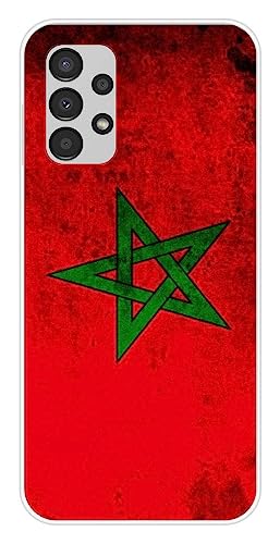 1001coques Schutzhülle aus Silikon, bedruckt, kompatibel mit Samsung Galaxy A13 4G, Flagge Marokko von 1001coques