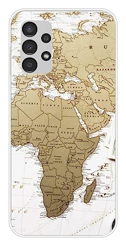 1001coques Schutzhülle aus Silikon, bedruckt, kompatibel mit Samsung Galaxy A13 4G, Map Europa, Afrika von 1001coques
