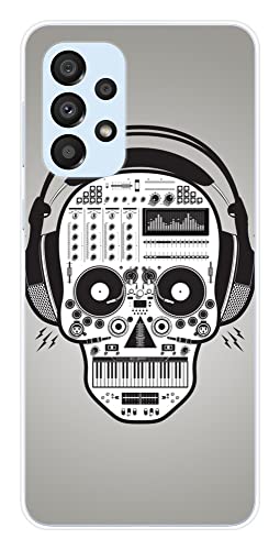 1001coques Schutzhülle aus Silikon, bedruckt, kompatibel mit Samsung Galaxy A33 5G, Skull Music von 1001coques