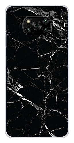 1001coques Schutzhülle aus Silikon, bedruckt, kompatibel mit Xiaomi Poco X3 Poco X3 Pro, Marmor, Schwarz von 1001coques