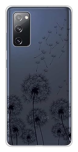 Schutzhülle aus Silikon, bedruckt, für Samsung Galaxy S20 FE Pusteblumen, Schwarz von 1001coques