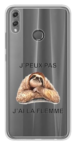 Schutzhülle aus Silikon, bedruckt, kompatibel mit Huawei Honor 8X, "Ich kann nicht ich bin die Flemme" von 1001coques