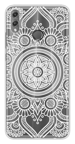 Schutzhülle aus Silikon, bedruckt, kompatibel mit Huawei Honor 8X Mandala, Weiß von 1001coques