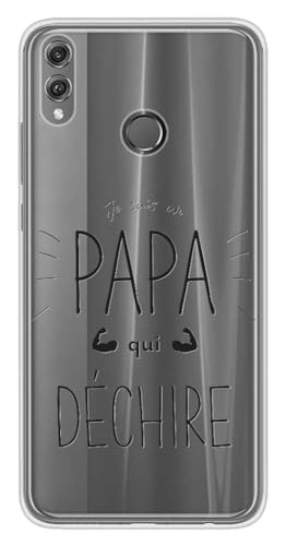 Schutzhülle aus Silikon, bedruckt, kompatibel mit Huawei Honor 8X Papa von 1001coques