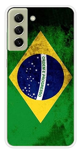 Schutzhülle aus Silikon, bedruckt, kompatibel mit Samsung Galaxy S21 FE, brasilianische Flagge von 1001coques