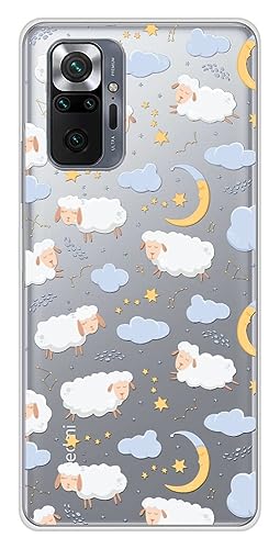 Schutzhülle aus Silikon, bedruckt, kompatibel mit Xiaomi Redmi Note 10 Pro Schaf, Wolke von 1001coques