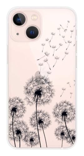 Silikonhülle bedruckt für Apple iPhone 13 Mini Pusteblume, Schwarz von 1001coques