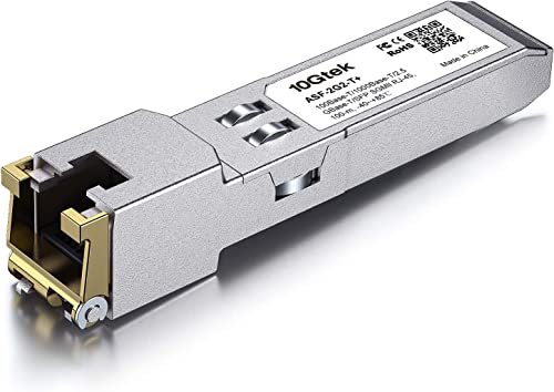 100Base-T/1000Base-T/2.5GBase-T/SFP SGMII RJ-45 Auto-Negotiation SFP Transceiver, Industrial Grade, Compatible with Ubiquiti UniFi, Fortinet, Netgear, TP-Link and Other Open Switches von 10Gtek
