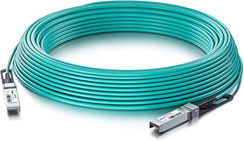 10Gtek® 10GbE SFP+ AOC Kabel 15-Meter(49ft), 10GBASE Active Optical SFP Cable für Cisco SFP-10G-AOC15M, Ubiquiti UniFi, Supermicro, Mikrotik, Netgear, TP-Link, D-Link, Zyxel, QNAP NAS, Open Switch von 10Gtek