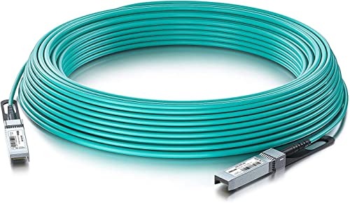 10Gtek® 10GbE SFP+ AOC Kabel 20-Meter(65ft), 10GBASE Active Optical SFP Cable für Cisco SFP-10G-AOC20M, Ubiquiti UniFi, Supermicro, Mikrotik, Netgear, TP-Link, D-Link, Zyxel, QNAP NAS, Open Switch von 10Gtek