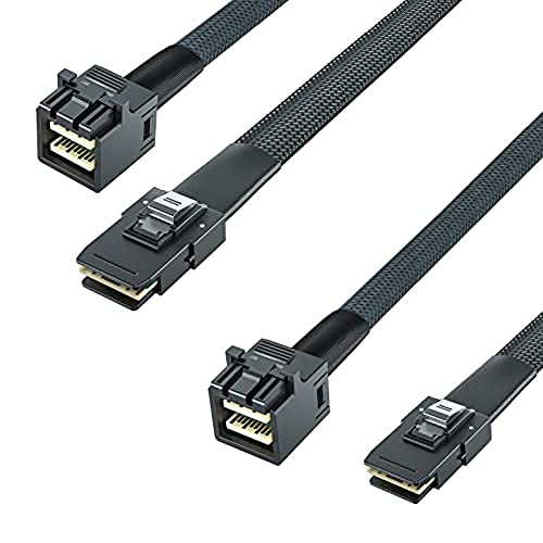 10Gtek® [2 Stück Mini SAS SFF-8643 zu SFF-8087 Kabel, Internal Mini SAS HD to Mini SAS Cable, 0.5-Meter(1.65-ft) von 10Gtek