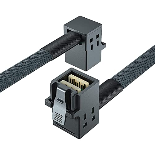 10Gtek® Internal Mini SAS HD SFF-8643 zu SFF-8643 Kabel, 12G, 100-Ohm, Straight zu Right Angle, 1-Meter(3.3-ft) von 10Gtek