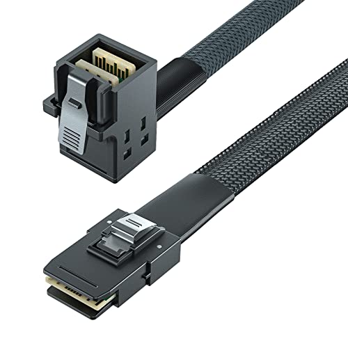 10Gtek® Mini SAS SFF-8643 zu SFF-8087 Kabel, Right Angle zu Straight, Internal Mini SAS HD to Mini SAS Cable, 0.5-Meter(1.65-ft) von 10Gtek
