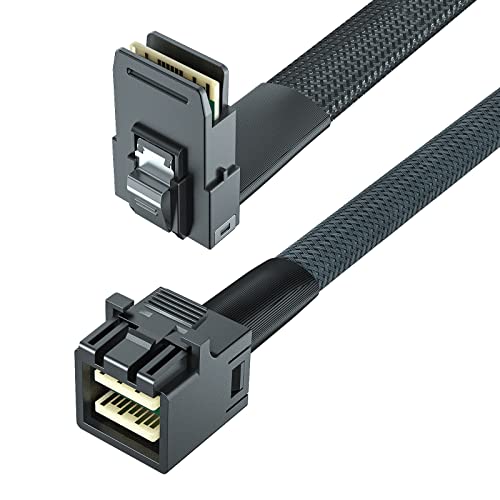 10Gtek® Mini SAS SFF-8643 zu SFF-8087 Kabel, Straight zu Right Angle, Internal Mini SAS HD to Mini SAS Cable, 0.5-Meter(1.65-ft) von 10Gtek