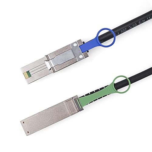 10Gtek® QSFP (SFF-8436) zu MiniSAS HD SFF-8088 DDR Hybrid SAS Kabel, External Mini SAS Kupfer Passive Cable for NetApp, 100-Ohm, 30AWG, 1.5-Meter(4.9ft) von 10Gtek