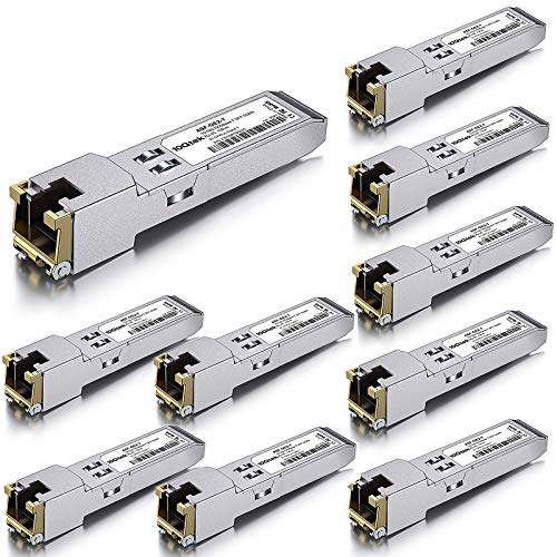 10Gtek 10/100/1000Base-T Copper SFP, Auto-Negotiation SFP to RJ45 Mini-GBIC Transceiver for Cisco GLC-T/SFP-GE-T, Pack of 10 von 10Gtek