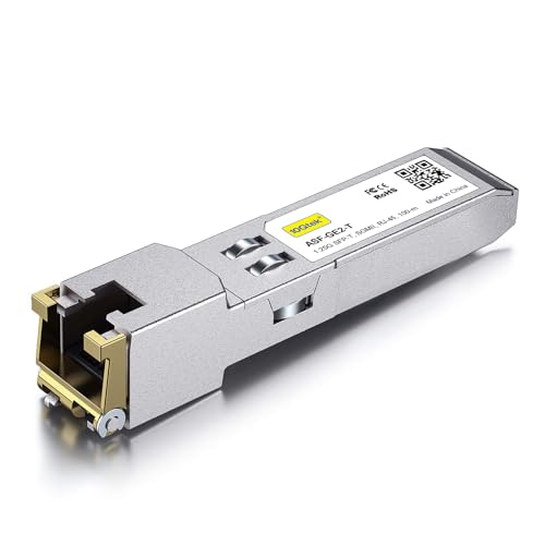 10Gtek 10/100/1000Base-T SFP RJ45 Modul, Auto-Negotiation Kupfer Mini-Gbic Transceiver Kompatibel für Cisco GLC-T(10/100/1000M)/ SFP-GE-T(10/100/1000M), Mikrotik S-RJ01 von 10Gtek