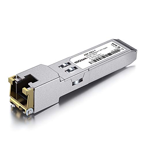 10Gtek 10/100/1000Base-T SFP RJ45 Modul, Auto-Negotiation Kupfer Mini-Gbic Transceiver Kompatibel für Cisco GLC-T(10/100/1000M)/ SFP-GE-T(10/100/1000M), Mikrotik S-RJ01 von 10Gtek