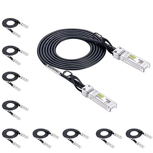 10Gtek [10 Stück] SFP+ DAC Twinax Kabel 3-Meter(9.8ft), 10G SFP+ to SFP+ Direct Attach Copper Passive Cable für Cisco, Ubiquiti UniFi, TP-Link, Netgear, D-Link, Zyxel, Mikrotik and More von 10Gtek