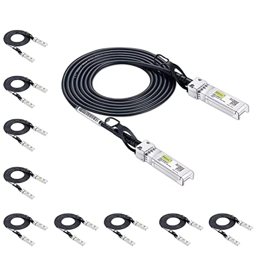 10Gtek [10 Stück] Ubiquiti UniFi SFP+ to SFP+ Kabel 2-Meter(6.5ft), 10GBASE-CU SFP+ Direct Attach Copper(DAC) Twinax Kabel, Passiv von 10Gtek