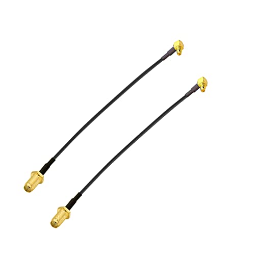 10Gtek 6 GHz SMA Cable, RF1.13, SMA Female to MMCX Male, Straight to Right Angle, 50-ohm, 0.15-m, Pack of 2 von 10Gtek