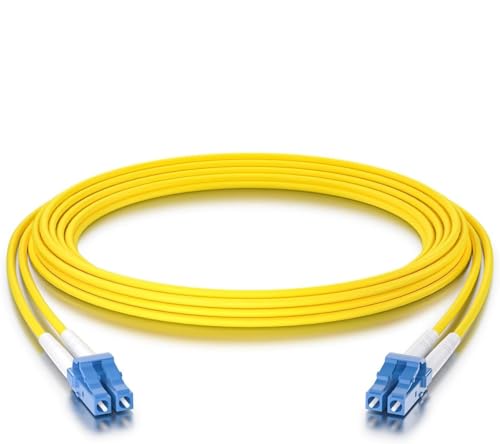 10Gtek LC zu LC OS2 Singlemode Duplex 1-Meter, LWL Glasfaser Patchkabel Fibre Optic Patch Cable 9/125μm LSZH für SMF SFP SFP+ Transceiver, Yellow von 10Gtek