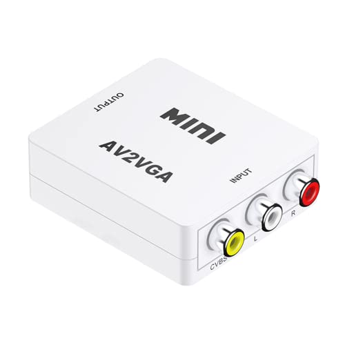 10Gtek RCA to VGA, AV to VGA Audio Video Converter with USB Power Cable and 3.5mm Audio Cable, Support Computer, TV, Set-Top Box, Projector von 10Gtek