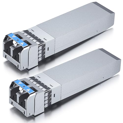 [2 Stück] 10Gtek® für Intel SFP+ LR 10Gb/s Singlemode E10GSFPLR, 10GBase-LR SFP+ LC Transceiver Modul, 1310nm, 10km von 10Gtek