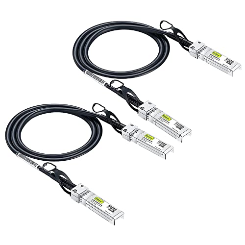 [2 Stück] 10Gtek SFP+ DAC Twinax Kabel 0.5-Meter(1.65ft), 10G SFP+ to SFP+ Direct Attach Copper Passive Cable für Cisco, Ubiquiti UniFi, TP-Link, Netgear, D-Link, Zyxel, Mikrotik and More von 10Gtek