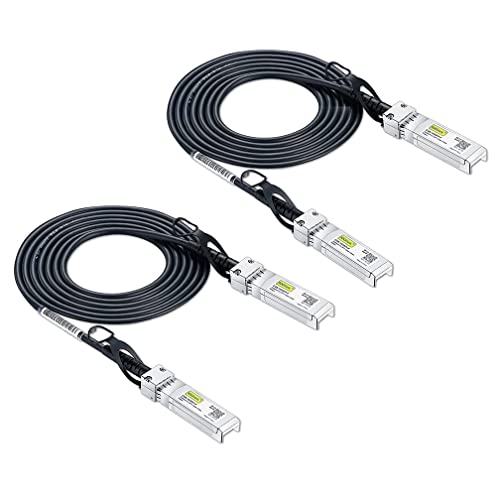 [2 Stück] 10Gtek SFP+ DAC Twinax Kabel 1-Meter(3.3ft), 10G SFP+ to SFP+ Direct Attach Copper Passive Cable für Cisco SFP-H10GB-CU1M, Ubiquiti UniFi, TP-Link, Netgear, D-Link, Zyxel, Mikrotik and More von 10Gtek