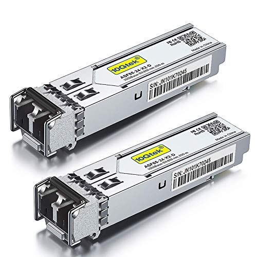 [2 Stück] 1G SFP SX Multimode Mini Gbic Modul, 1000Base-SX LC Transceiver Kompatibel für Cisco GLC-SX-MMD/GLC-SX-MM, Meraki, Mikrotik S-85DLC05D, Ubiquiti UniFi, Netgear, D-Link, Zyxel, Open Switch von 10Gtek