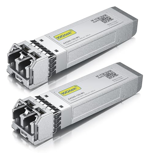 [2 Stück] HP J9150A/ J9150D Kompatibel SFP+ SR Multimode Transceiver, 10GBase-SR SFP+ Fibre Module, Dual LC Connector, 850 nm, 300m von 10Gtek