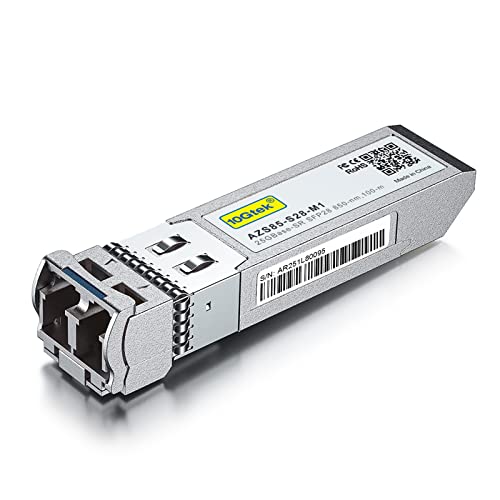 25G SFP28 SFP+ Transceiver, 25GBase-SR Module, 850nm MMF, bis zu 100-meter, Kompatibel mit Cisco SFP-25G-SR-S, Ubiquiti, MikroTik, Supermicro und Open Switches von 10Gtek