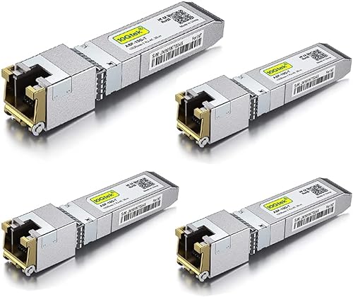 [4 Stück] 10Gb SFP+ auf RJ45 Modul 30-Meter, 10GBase-T Kupfer CAT.6a Transceiver Kompatibel für Cisco SFP-10G-T-S, Ubiquiti UniFi UF-RJ45-10G, Mikrotik S+RJ10, Netgear, TP-Link, D-Link von 10Gtek